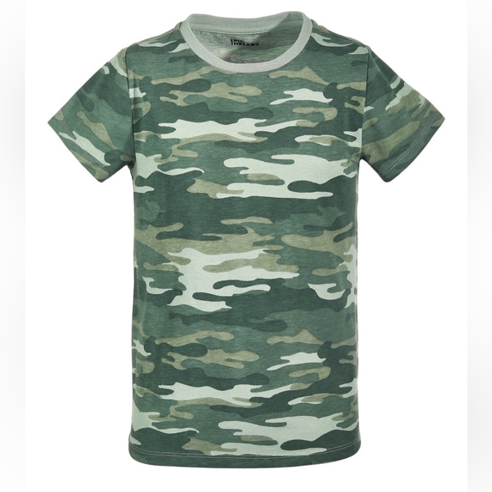 Camo print for little girls crew neck